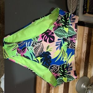Tropical Leaf Print Bikini Bottom